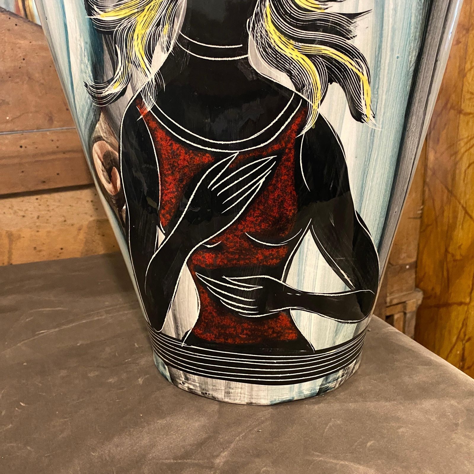 1950s Mid Century Modern Ceramic Italian Umbrella Stand photo for sale