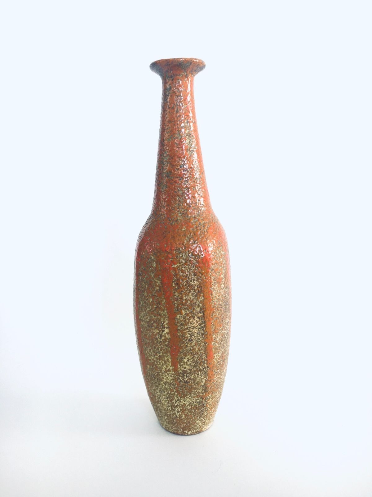 Midcentury Modern Studio Pottery Tall Thick Glazed Vase Hungary 1960's photo buy