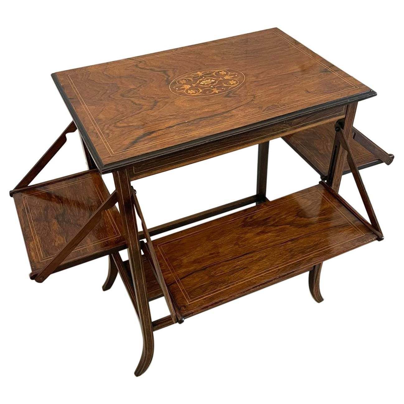 Unusual Antique Edwardian Quality Rosewood Inlaid Centre Table photo furniture