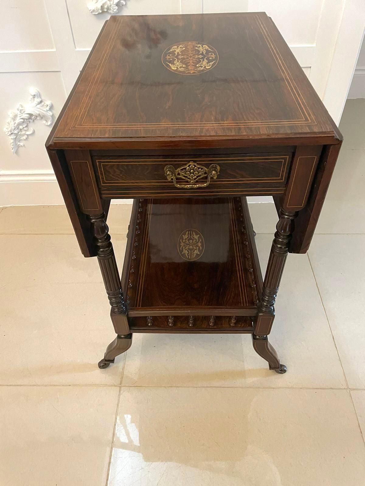 Outstanding Quality Antique Victorian Rosewood Inlaid Centre Table