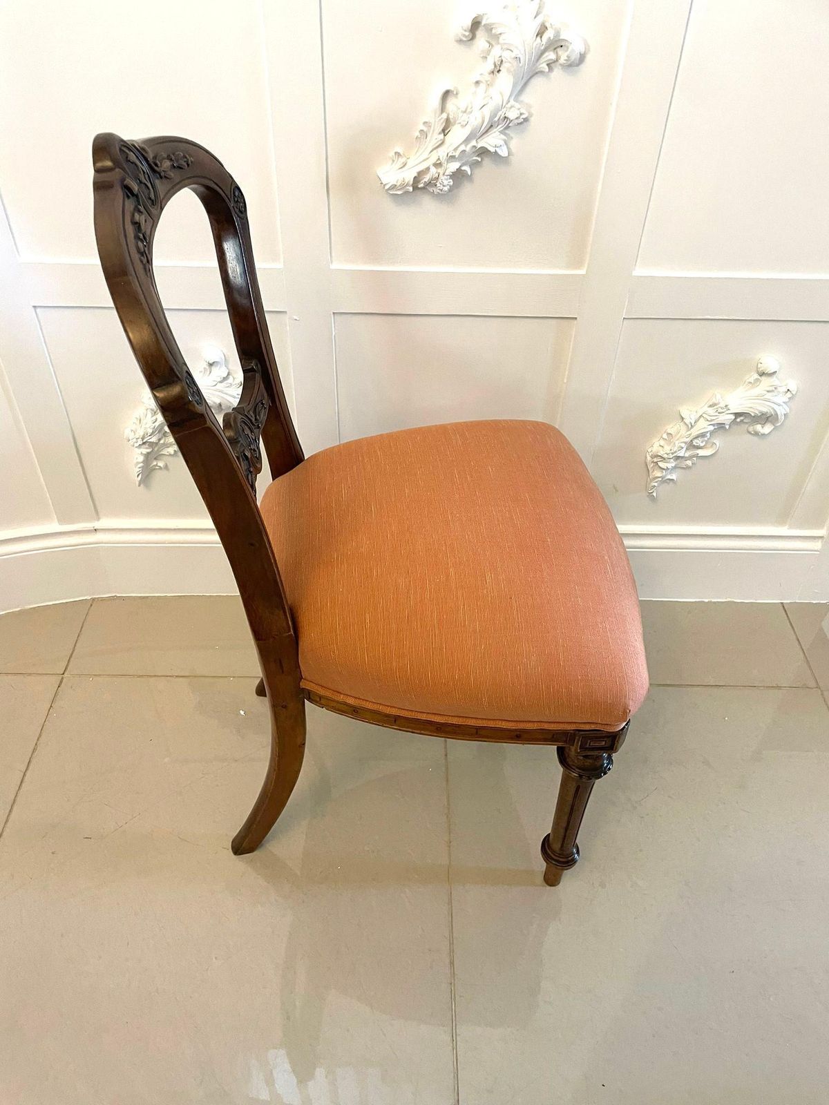 Set Of Four Quality Antique Victorian Carved Walnut Dining Chairs photo 1495.0