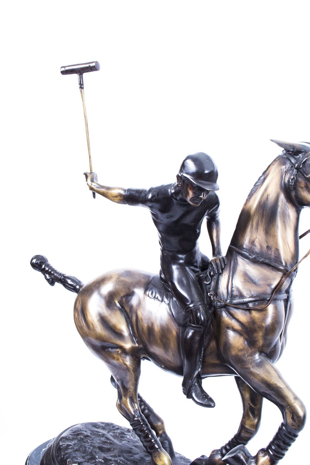 Vintage Bronze Polo Player Galloping Horse Sculpture  20th Century photo for sale