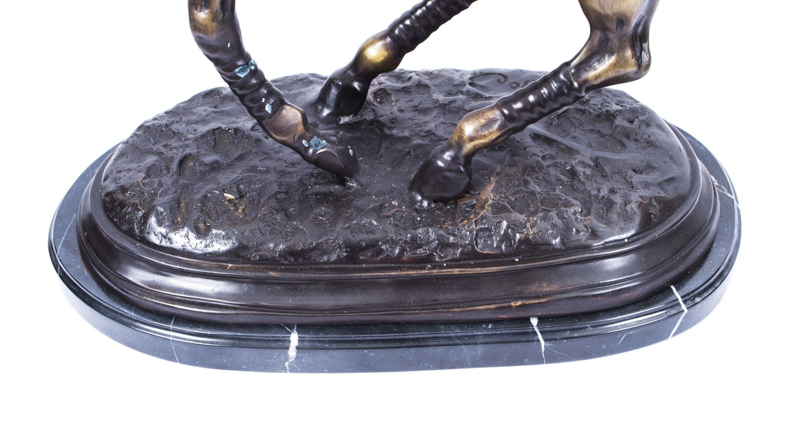 Vintage Bronze Polo Player Galloping Horse Sculpture  20th Century photo vintage