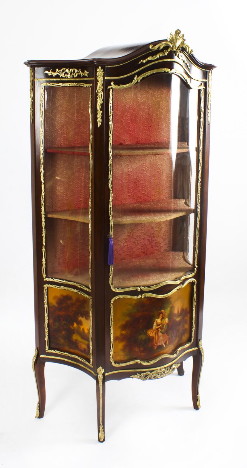 Antique French Vernis Martin Vitrine Display Cabinet  19th C