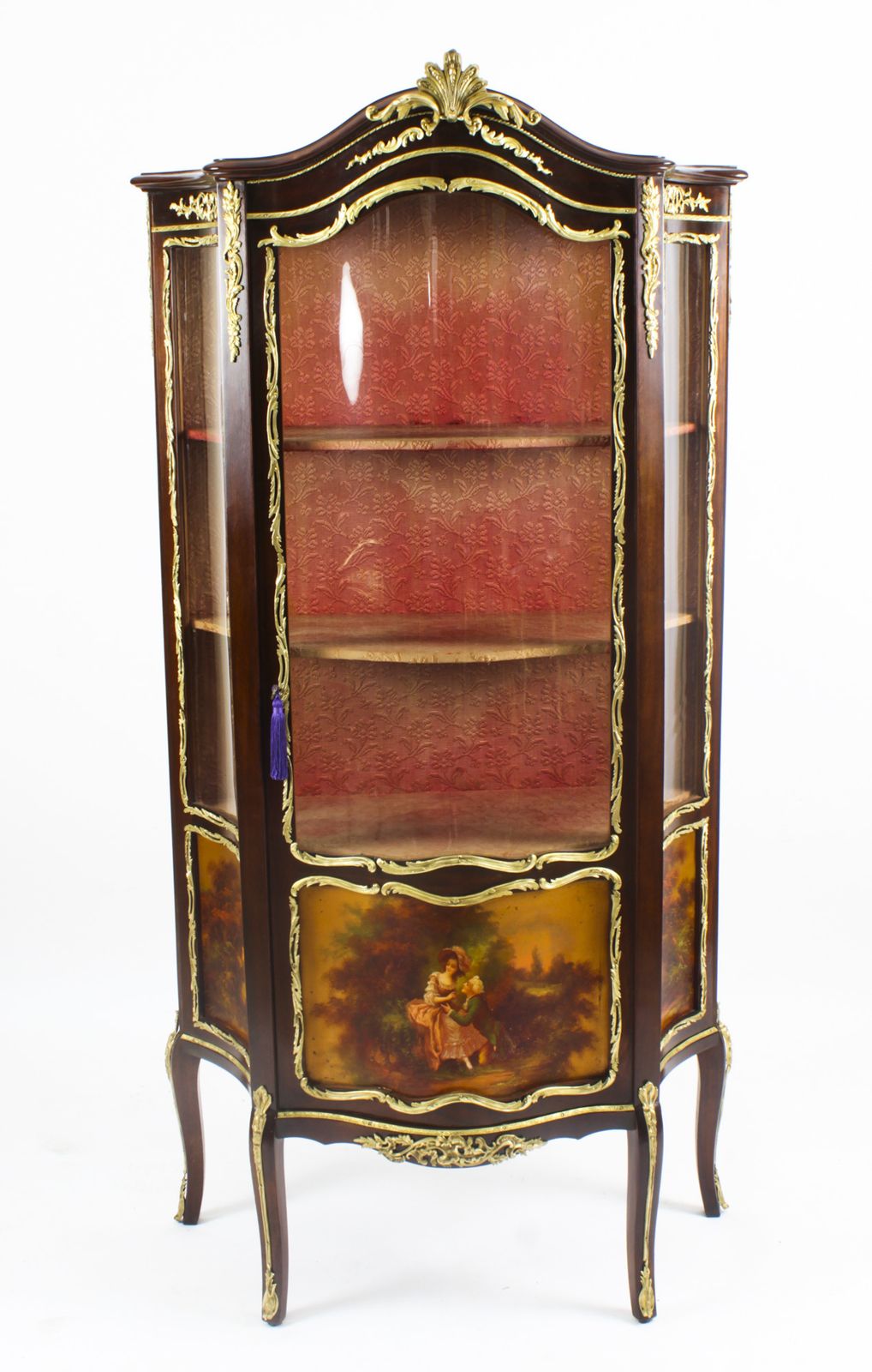 Antique French Vernis Martin Vitrine Display Cabinet  19th C photo furniture