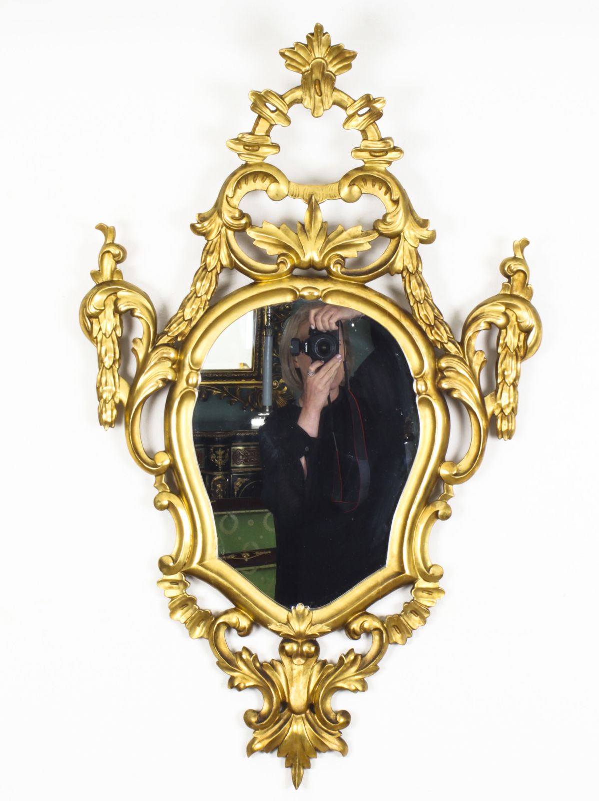 Antique Pair Florentine Rococo Giltwood Mirrors 19th Century  102x63cm photo 3150.0