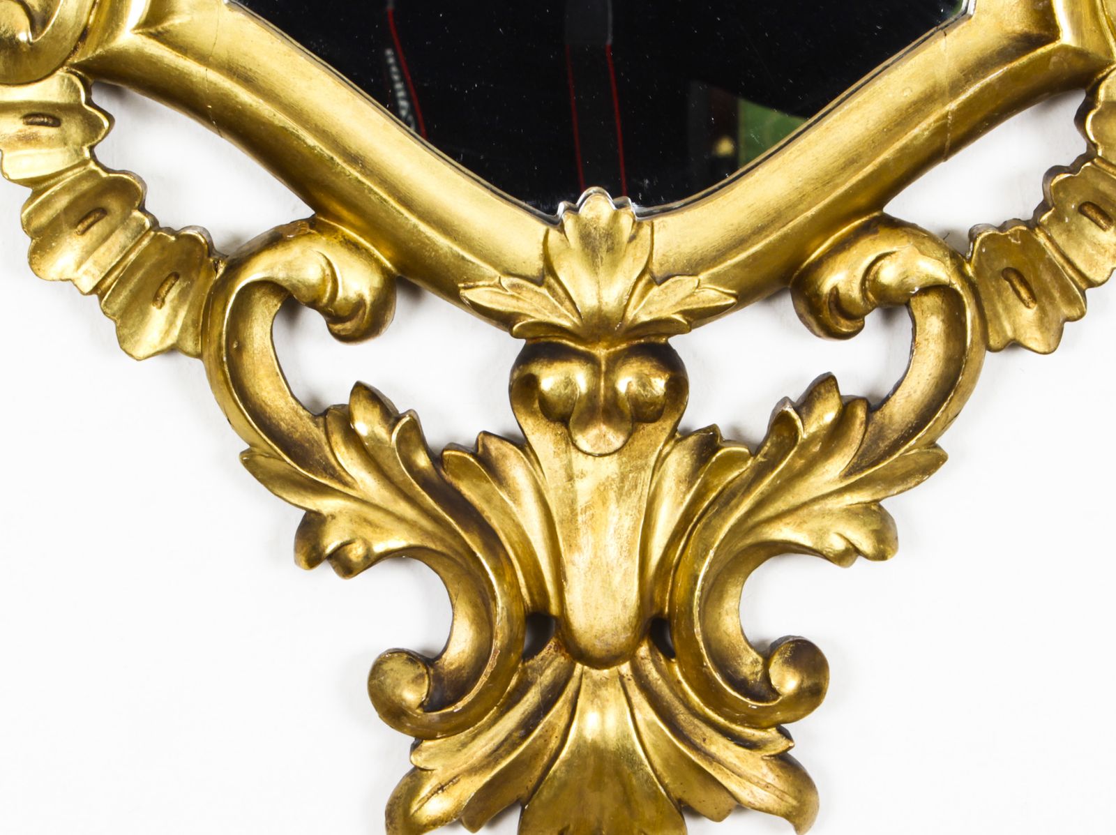 photo furniture Antique Pair Florentine Rococo Giltwood Mirrors 19th Century  102x63cm