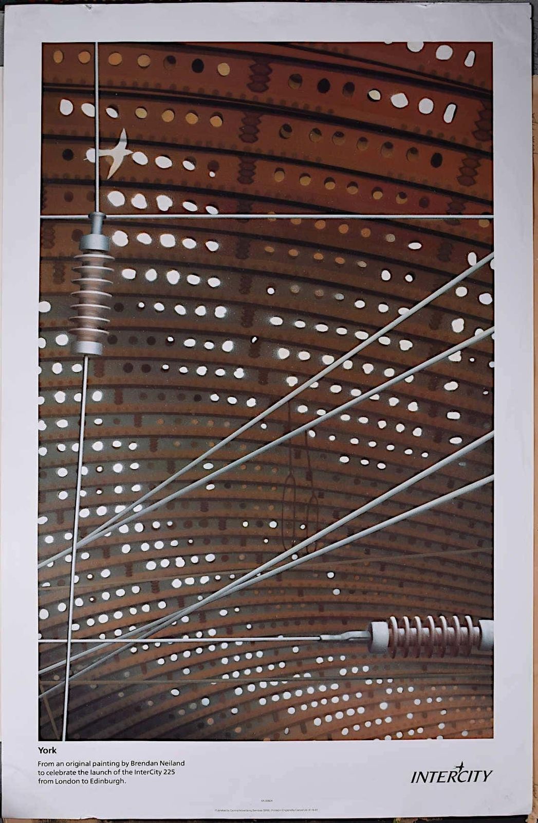 Brendon Neiland Brendon Neiland Original Vintage Poster For York Train Station British Railways 1991 photo for sale