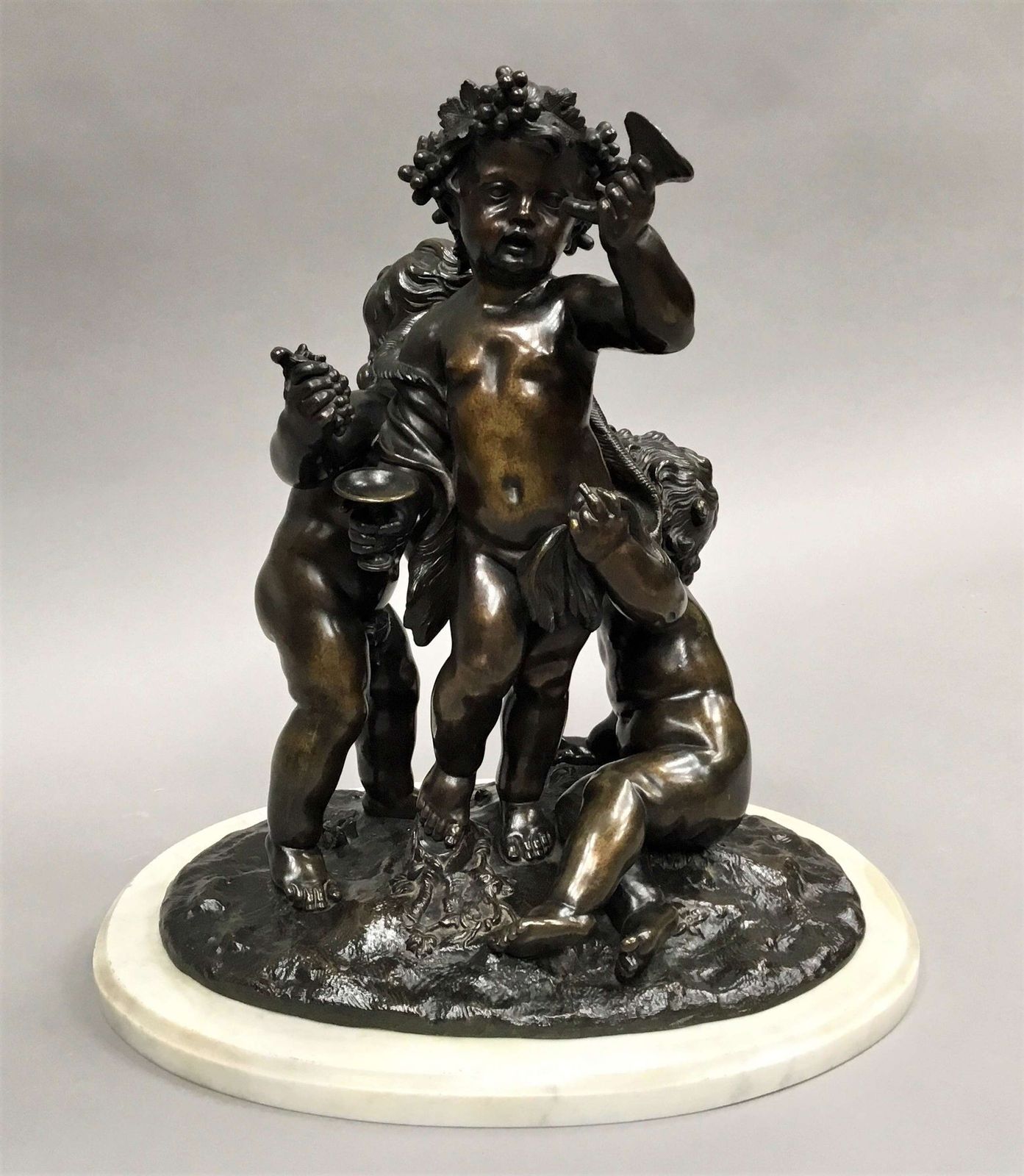 C19th Large Bronze Sculpture Of Bacchanalian Group