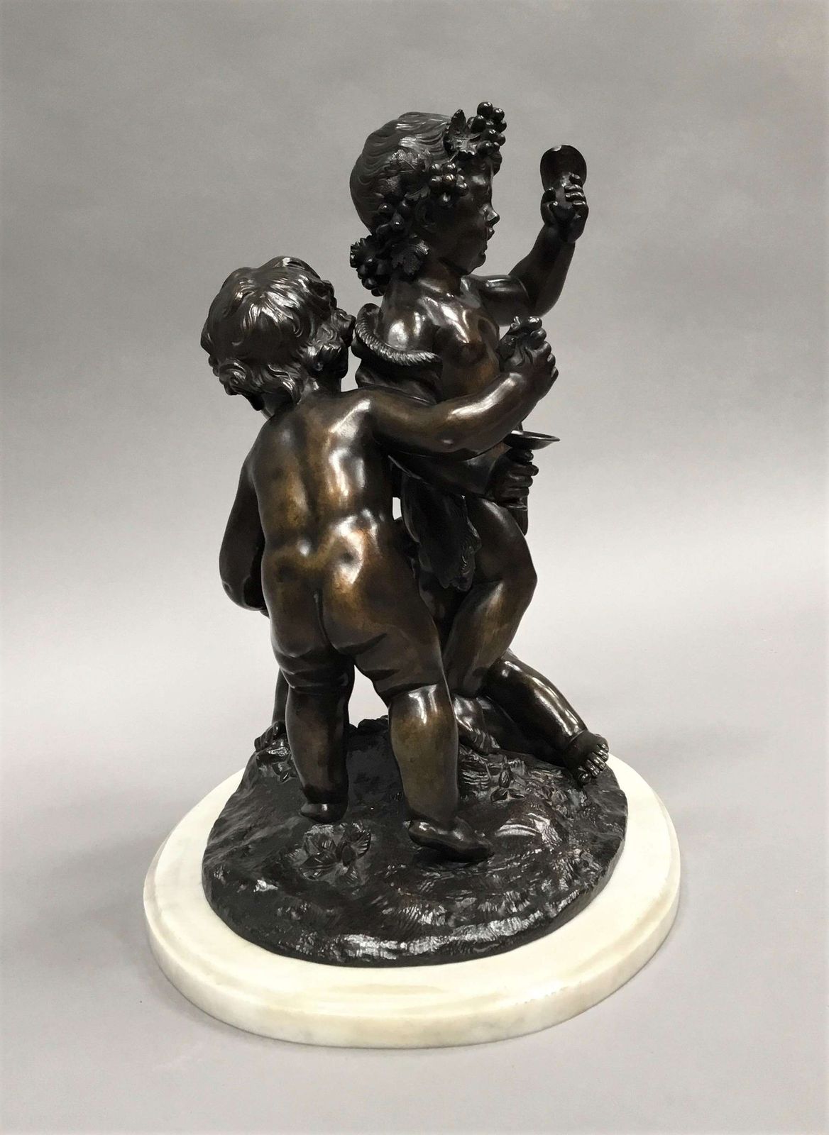 C19th Large Bronze Sculpture Of Bacchanalian Group photo vintage