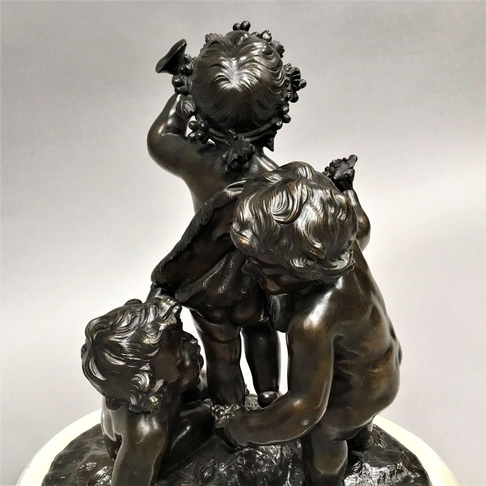 Home Decor C19th Large Bronze Sculpture Of Bacchanalian Group photo
