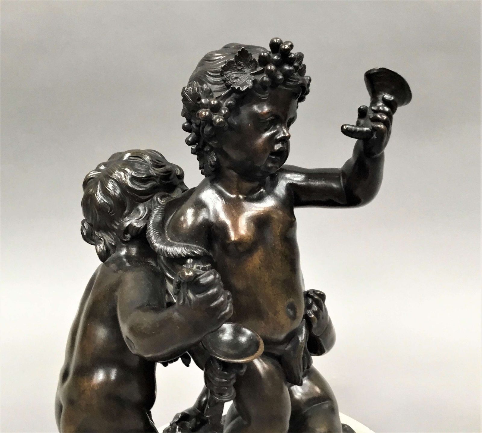 2750.0 C19th Large Bronze Sculpture Of Bacchanalian Group photo