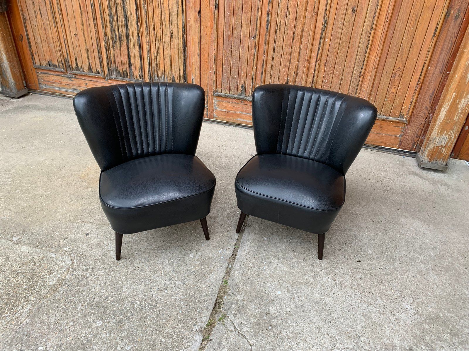 Mid Century Sky Black Cocktail Chairs, 1950s, Set Of 2