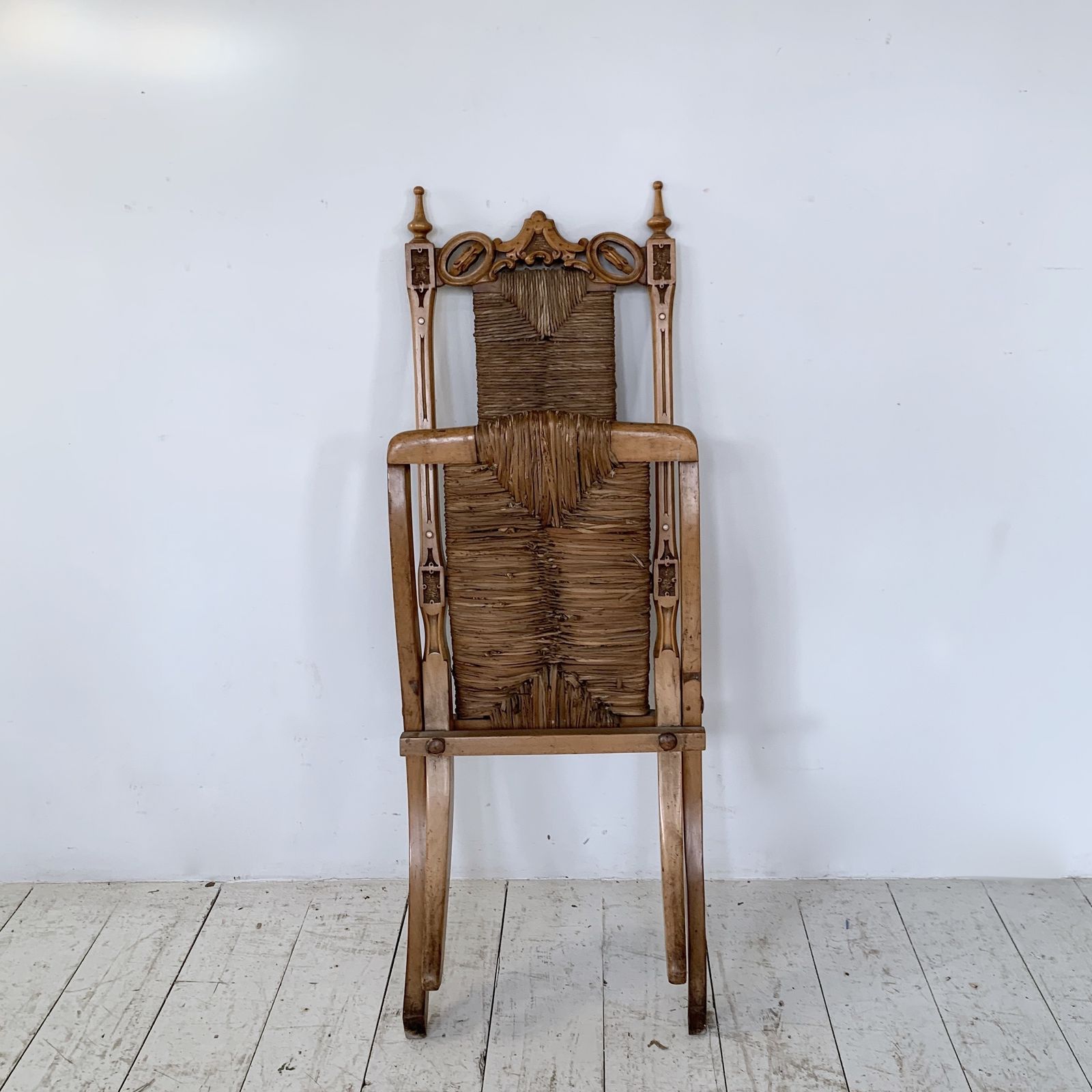 photo for sale Small Folding Carved Campaign Chair