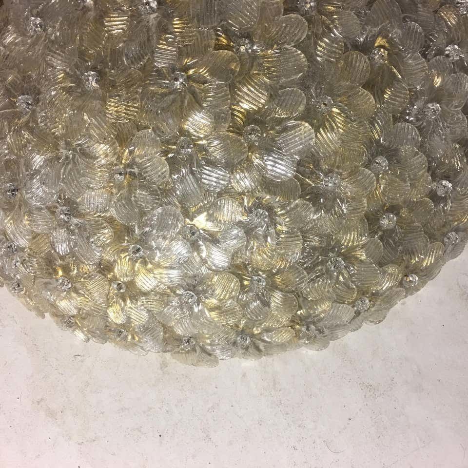 Ceiling Flower Lamp By Barovier & Toso, Murano, 1980s photo vintage