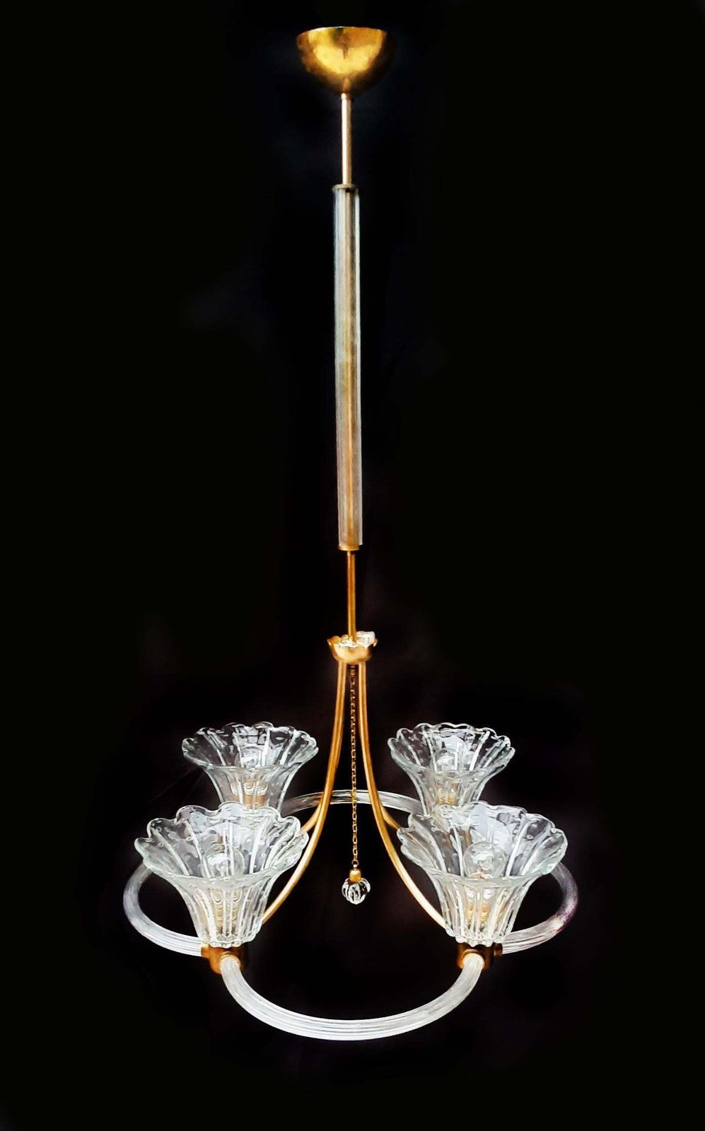 Art Deco Chandelier By Ercole Barovier, Murano, 1940 photo furniture