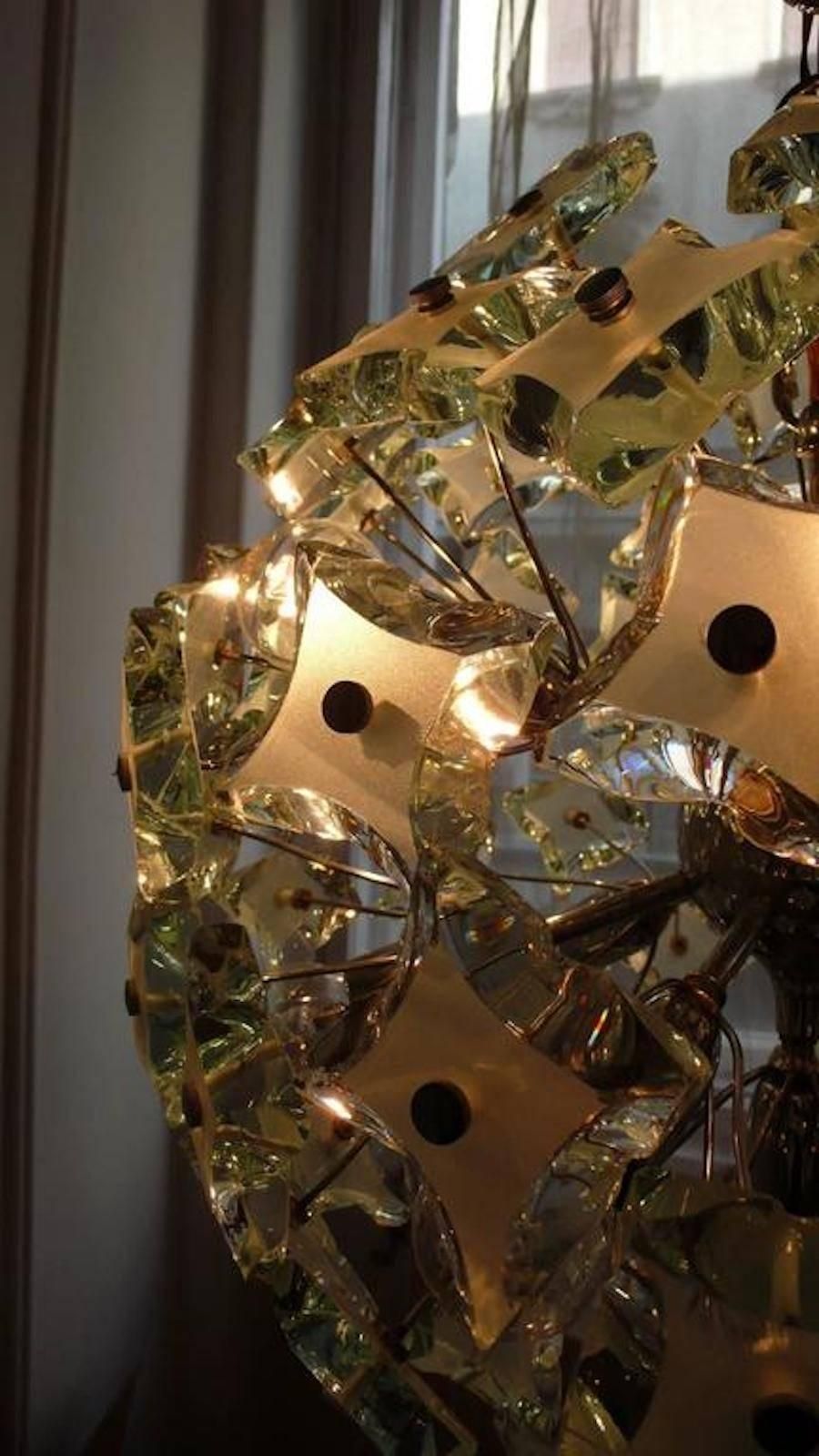 photo furniture Cut Glass Sputnik In Fontana Arte Style, 1960s