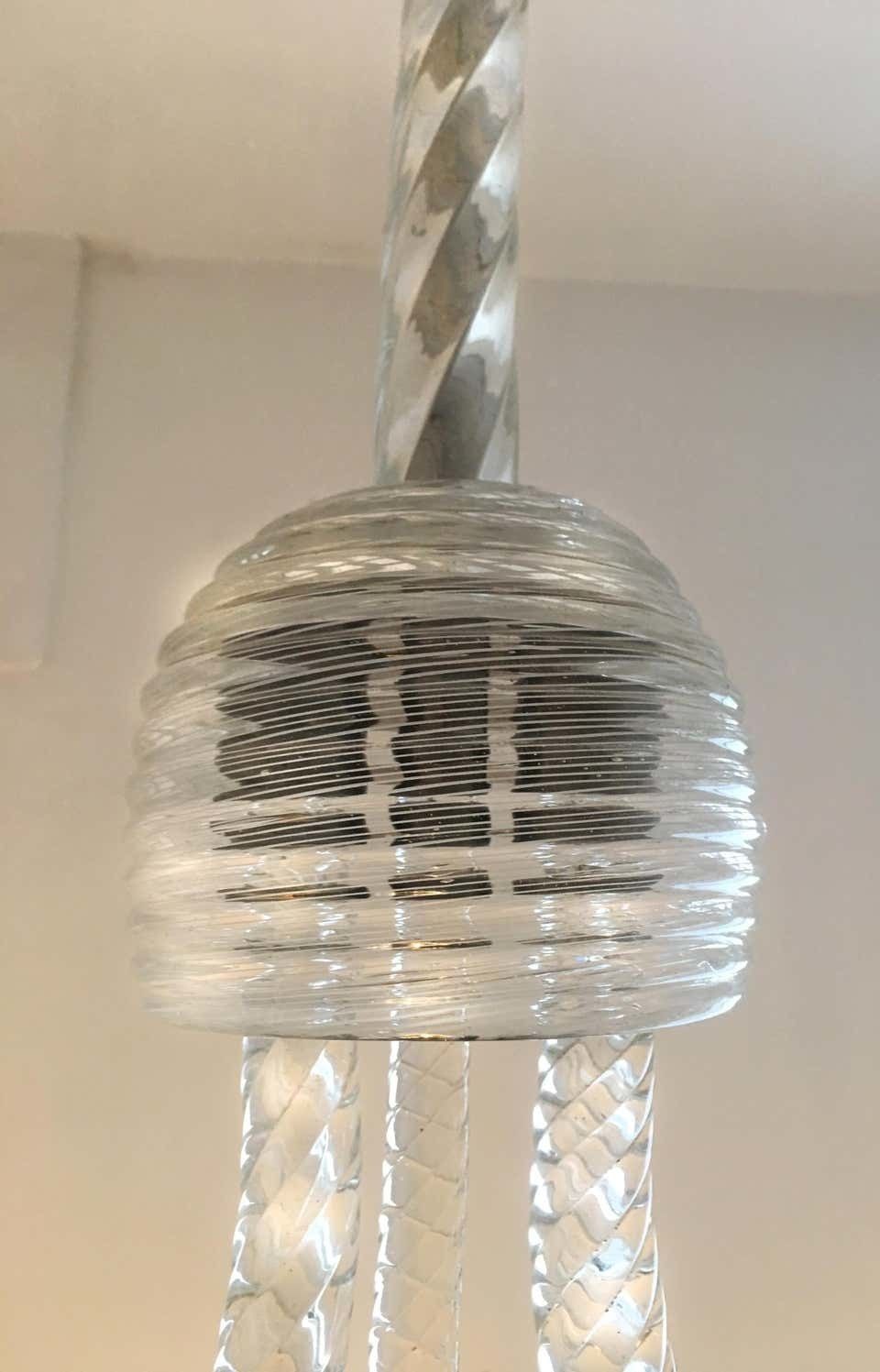 Art Deco Reticello Chandelier By Ercole Barovier, Murano, 1940s photo 2826.9