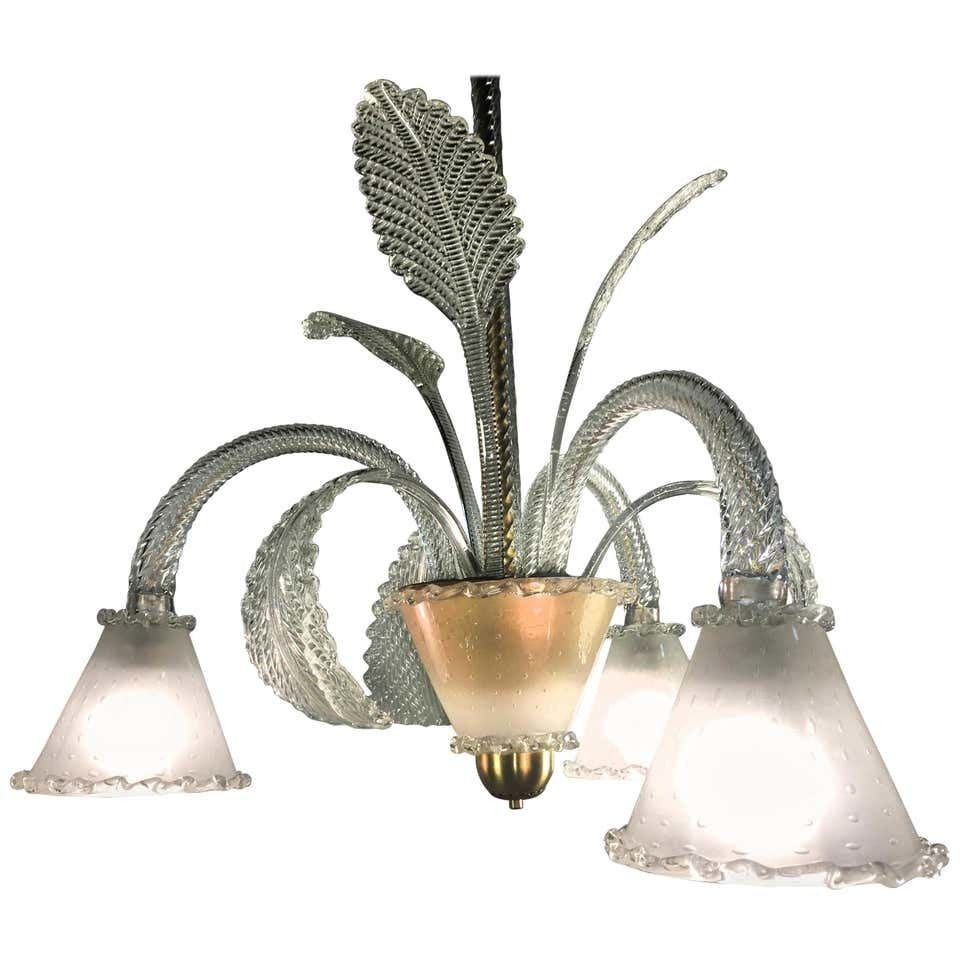 Chandelier By Barovier & Toso, Murano, 1940s