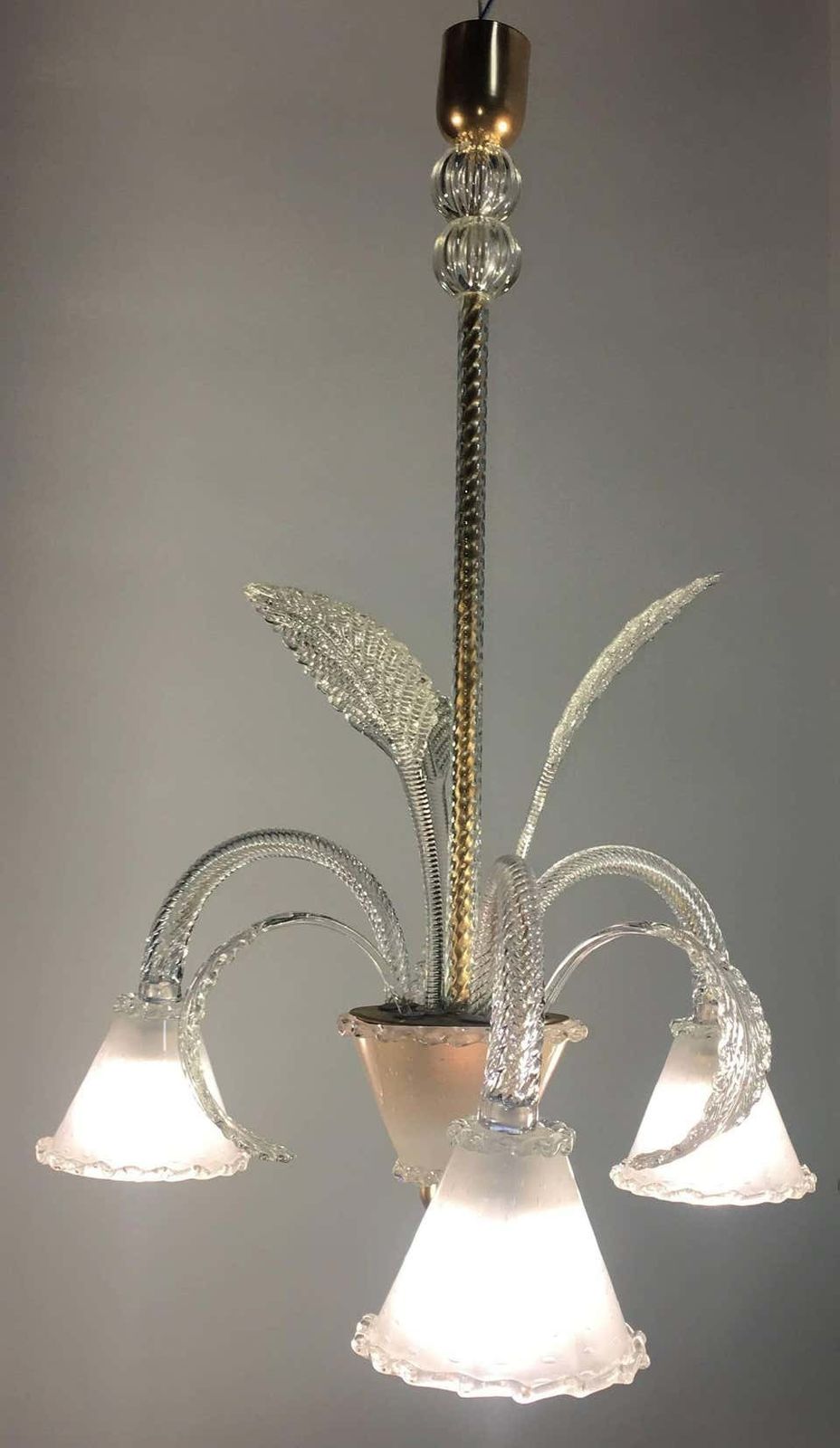 Chandelier By Barovier & Toso, Murano, 1940s photo vintage