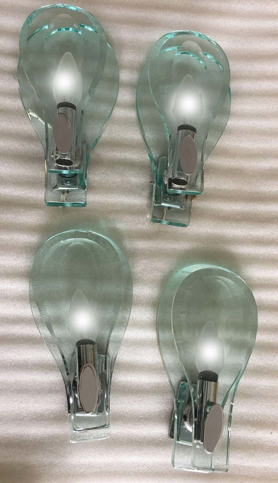 Four Sconces In The Style Of Fontana Arte, Italy, 1970 photo for sale