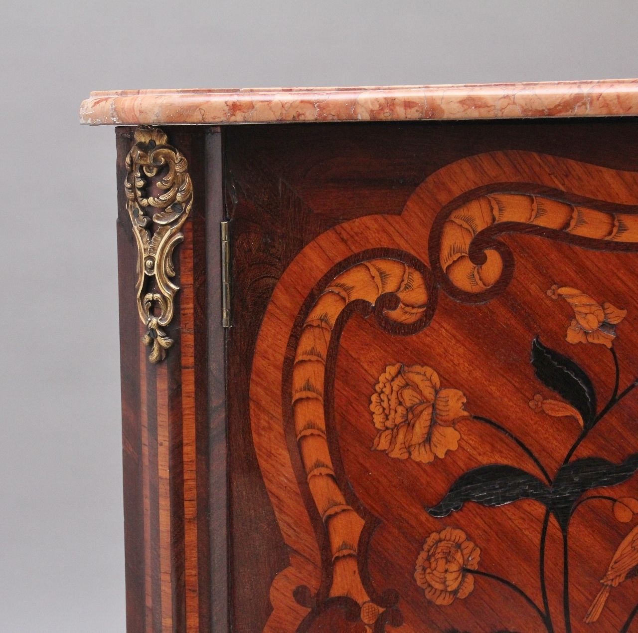 18th Century French Inlaid Tulipwood And Marble Top Corner Cupboard photo buy