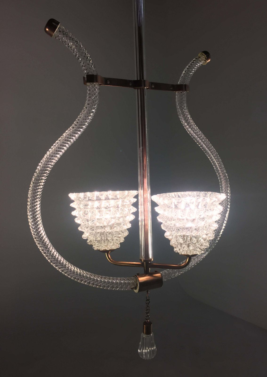photo furniture Charming Italian Chandelier By Ercole Barovier Murano 1940