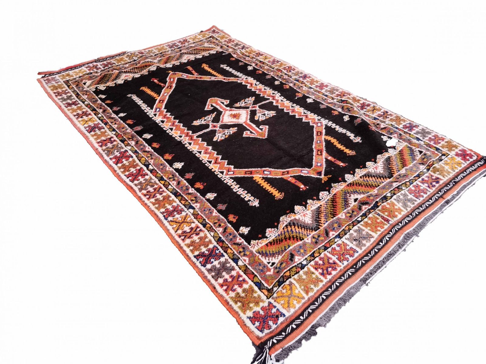 R116// Genuine Traditional Handmade Moroccan Rug. Berber Carpet. Natural Wool And Camel Hair 8.3x5ft photo furniture