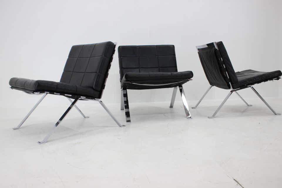 Set Of 3 Hans Eichenberger, Girsberger Leather Lounge Chairs, Switzerland 1966 photo vinterior