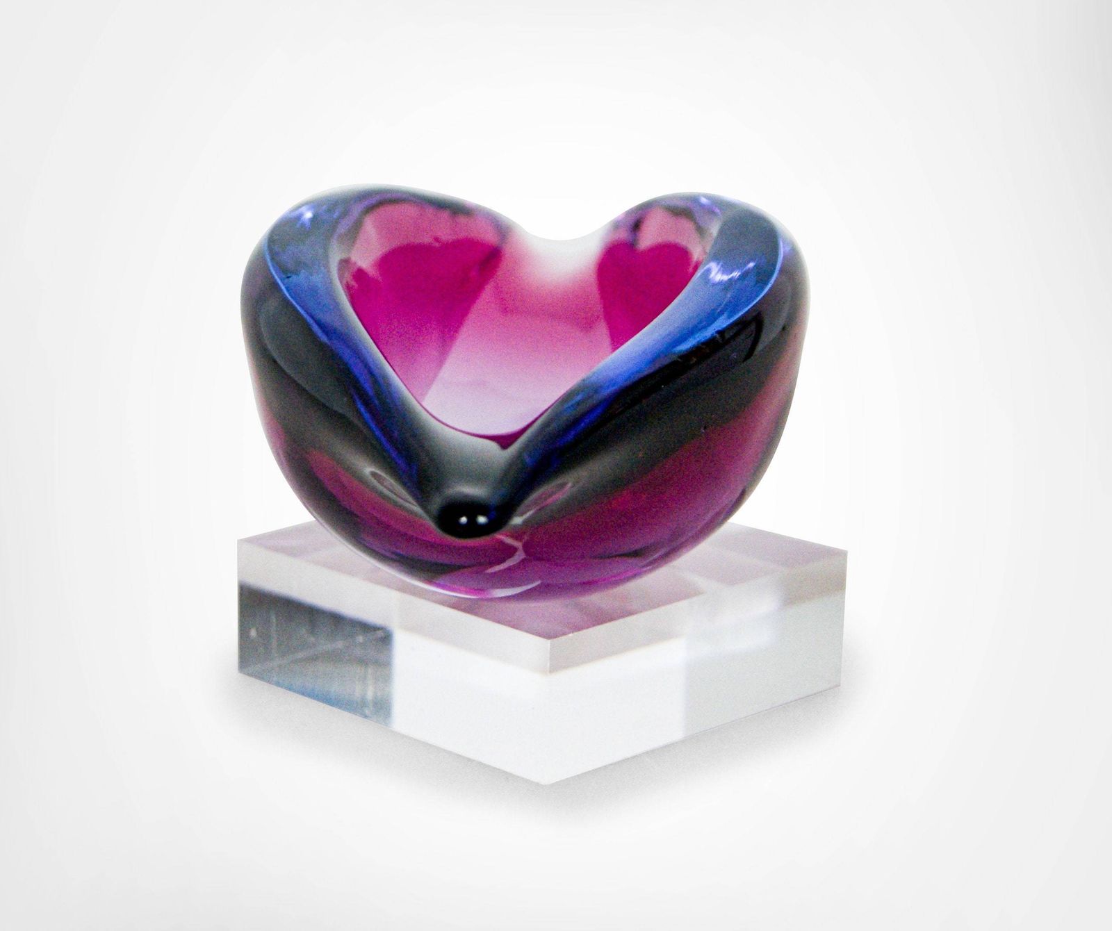 Mid Century Murano Sommerso Glass Fish Sculptural Bowl Flavio Poli Attr. photo furniture