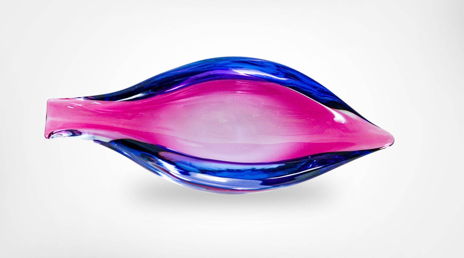 Mid Century Murano Sommerso Glass Fish Sculptural Bowl Flavio Poli Attr. photo buy