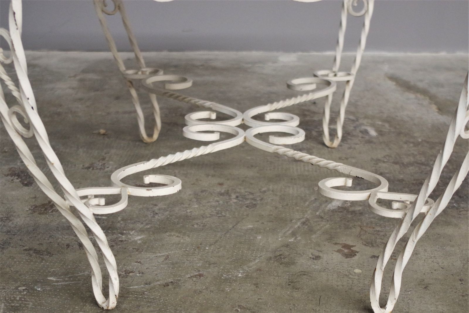 Handmade Coffee Table In Carrara Marble And Wrought Iron From The 40s/50s photo for sale
