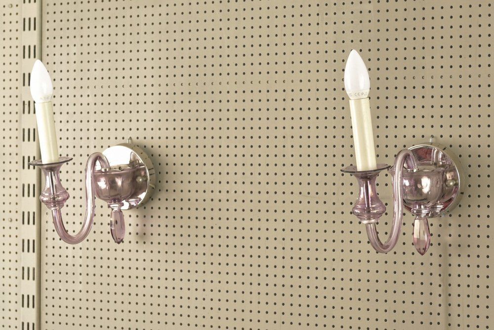 photo furniture Glass Wall Lamps In Factory Design From Palwa, Germany, 1960s, Set Of 2