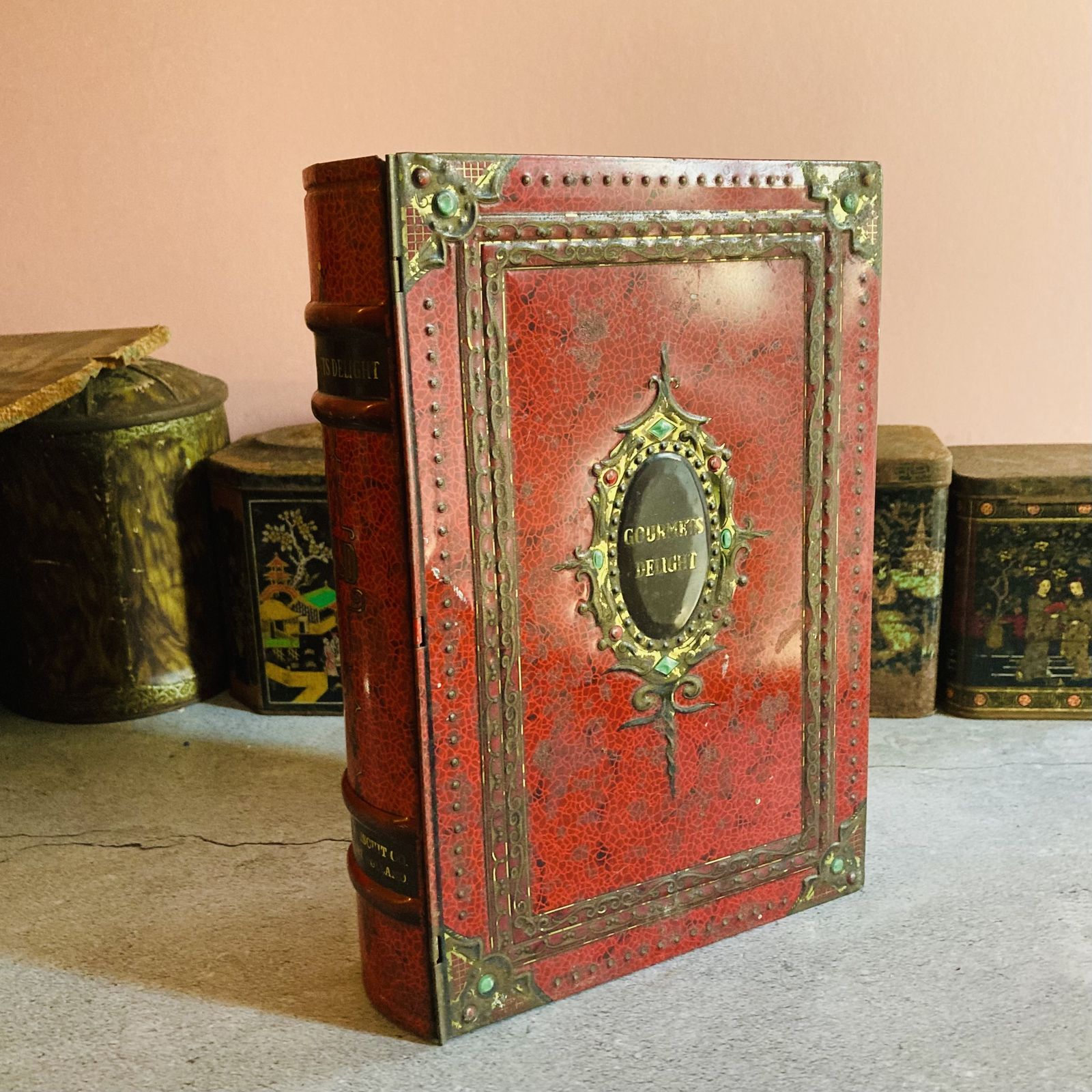 Victorian Book Shape Dutch Advertising Tin photo buy