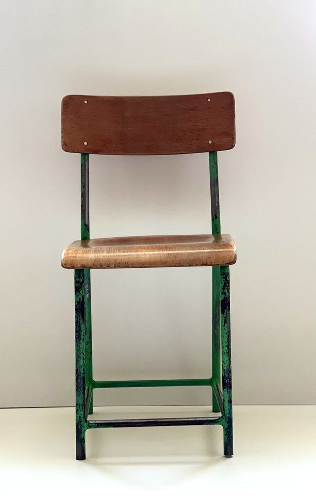 Industrial Wooden Chair, 1970s photo Furniture