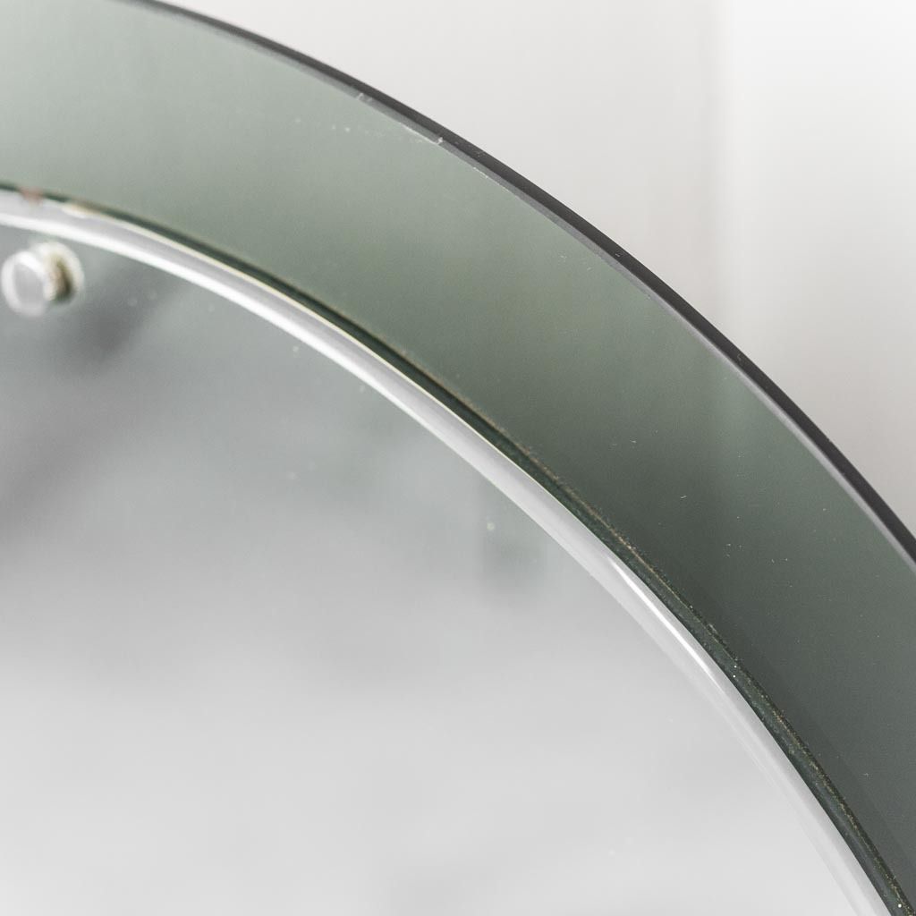 Round Glass Wall Mirror From The 70s Vintage Modern Antiques photo 367.33