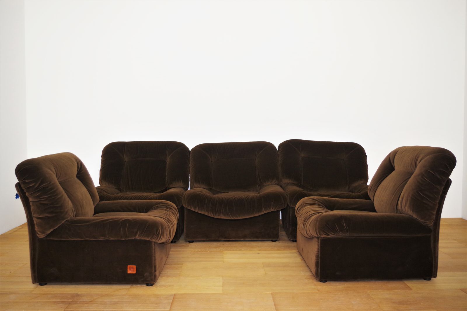 Panarea Modular Armchairs In Chenille From Lev & Lev, 1970s, Set Of 5 photo for sale