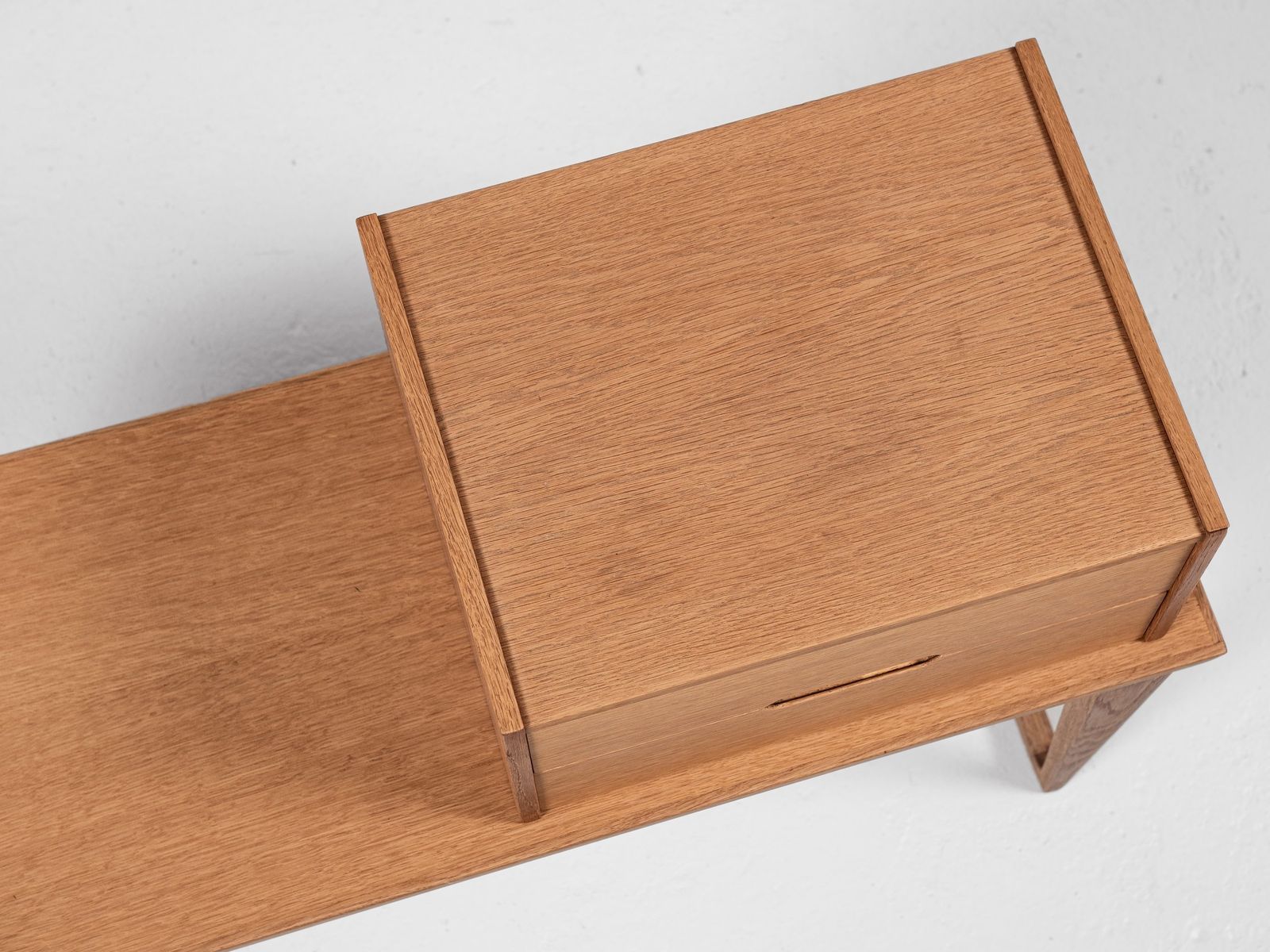 Furniture Midcentury Danish Bench And Container In Oak By Aksel Kjersgaard 1960s photo