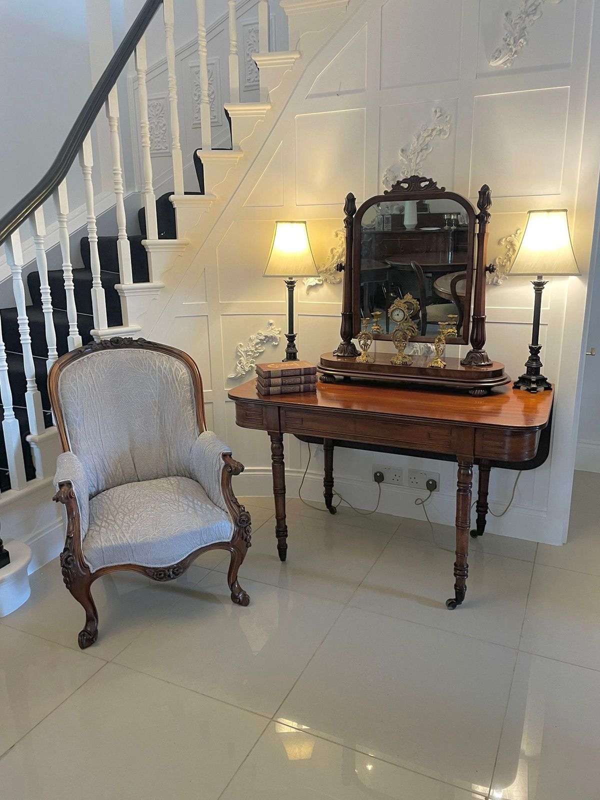 Outstanding Quality Antique Victorian Mahogany Dressing Mirror photo furniture