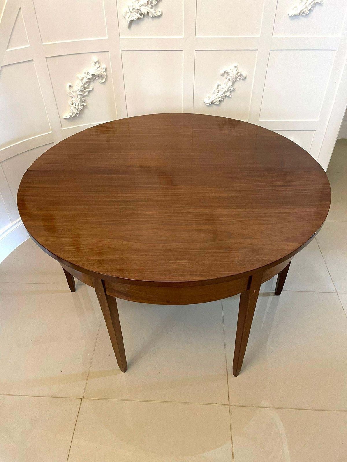 Pair Of Antique George III Quality Mahogany Demi Lune Console Tables photo Furniture