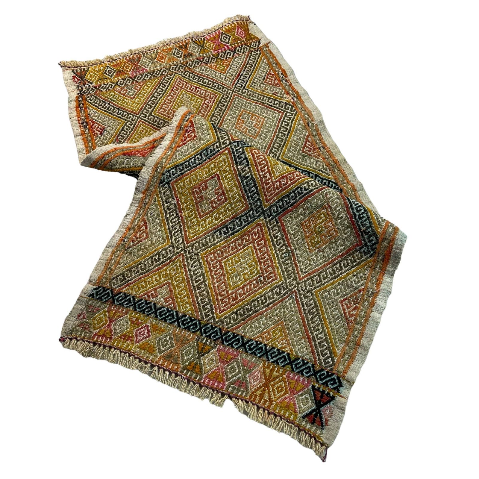 Traditional Turkish Mini Kilim Rug , Vintage Anatolian Turkish Kilim Rug , 99 X 45 Cm photo vinterior