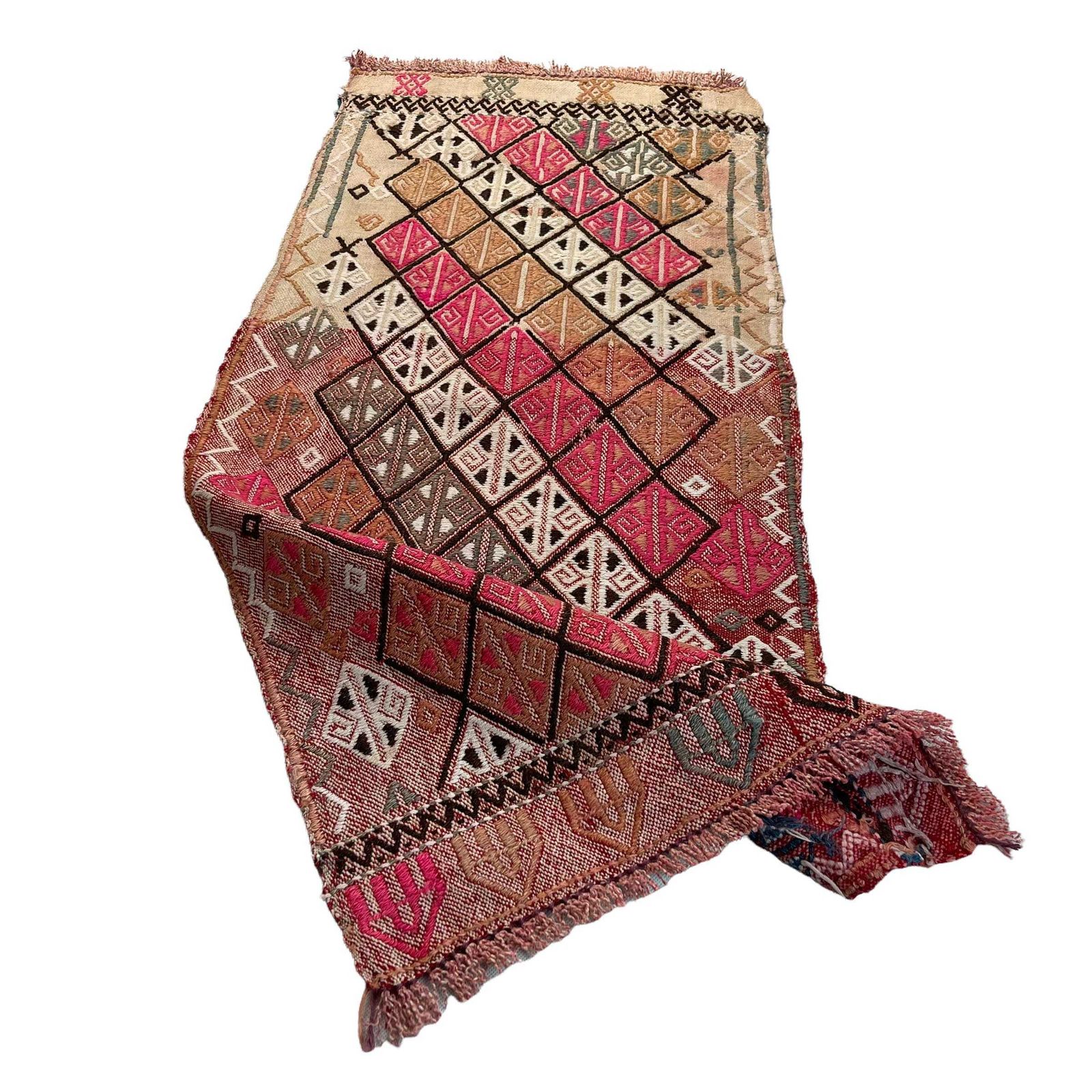 Traditional Turkish Mini Kilim Rug , Vintage Anatolian Turkish Kilim Rug , 90 X 44 Cm photo for sale