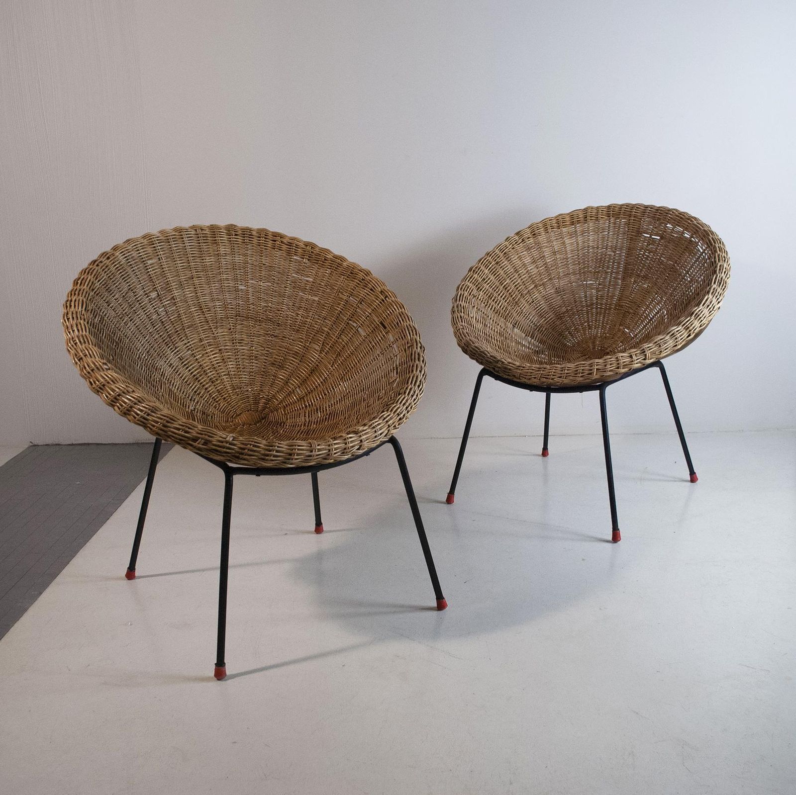 Italian Midcentury 1960s Eggs Cane Chairs photo furniture