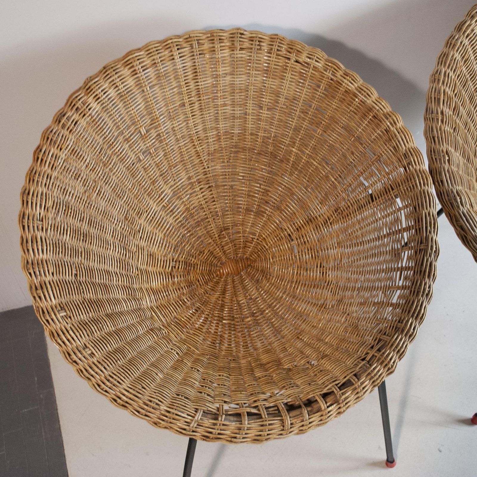 Italian Midcentury 1960s Eggs Cane Chairs photo vinterior