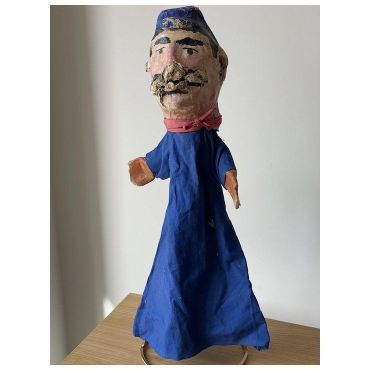 French 1920s Hand Puppet, Vintage photo furniture