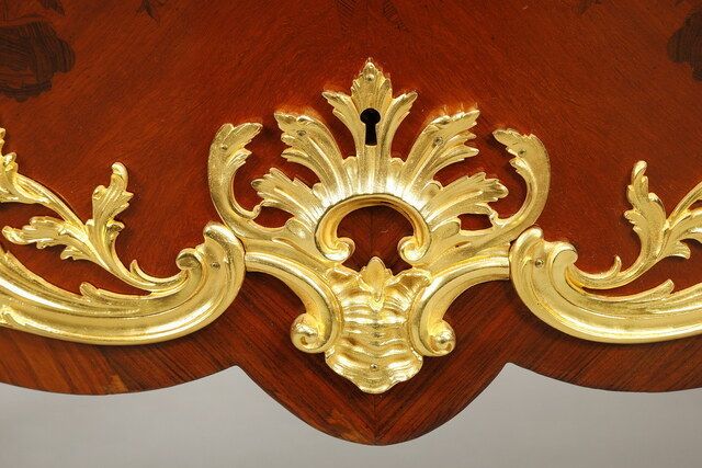 Louis XIV Style Curved Commode With Marquetry And Gilt Bronze Decoration photo buy