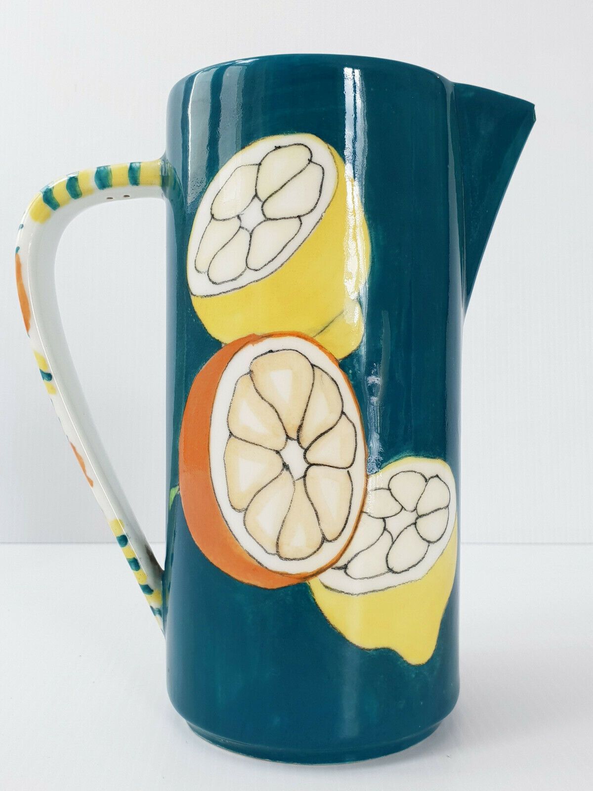 Vintage Ceramic Pitcher 1950 By Ernestine Virden Cannon Salerno Italy 50s photo furniture