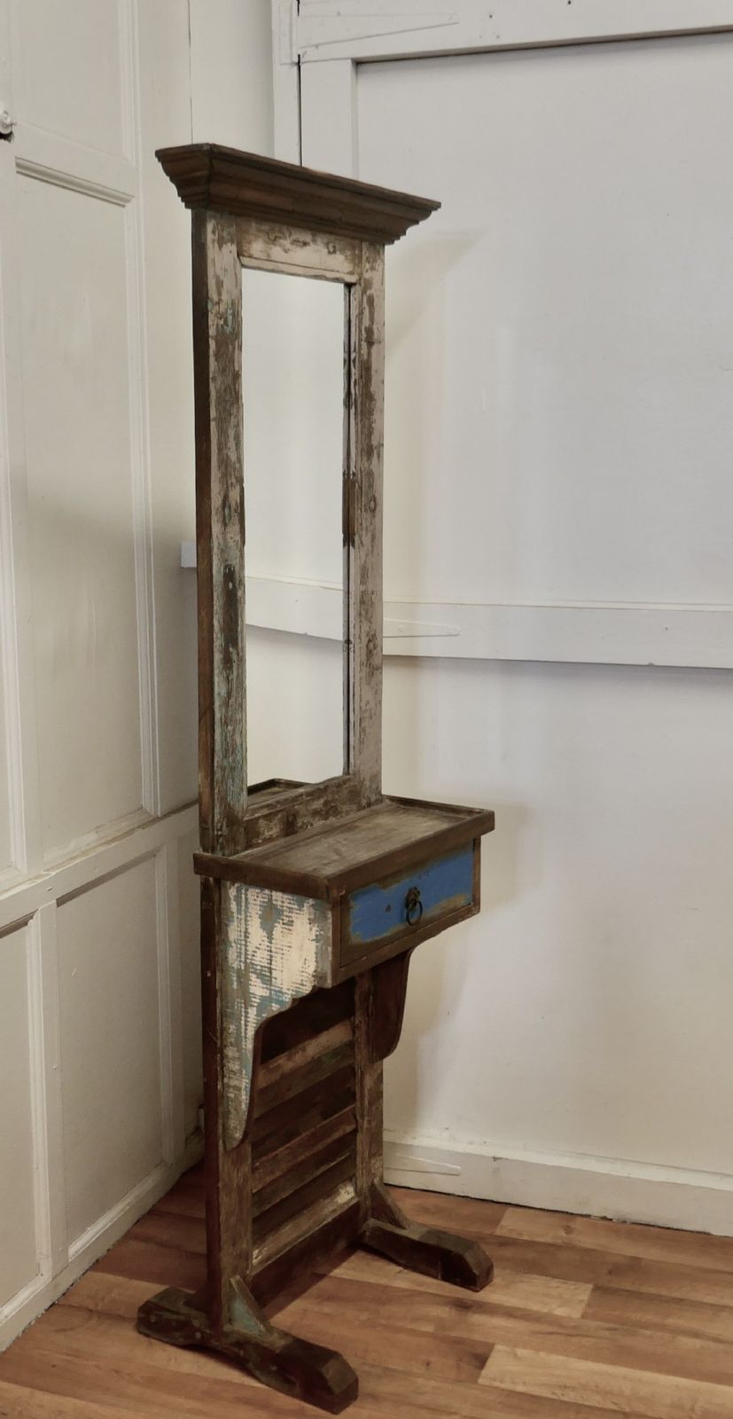 Painted French Bathroom Or Cloakroom Mirror Stand photo 474.0
