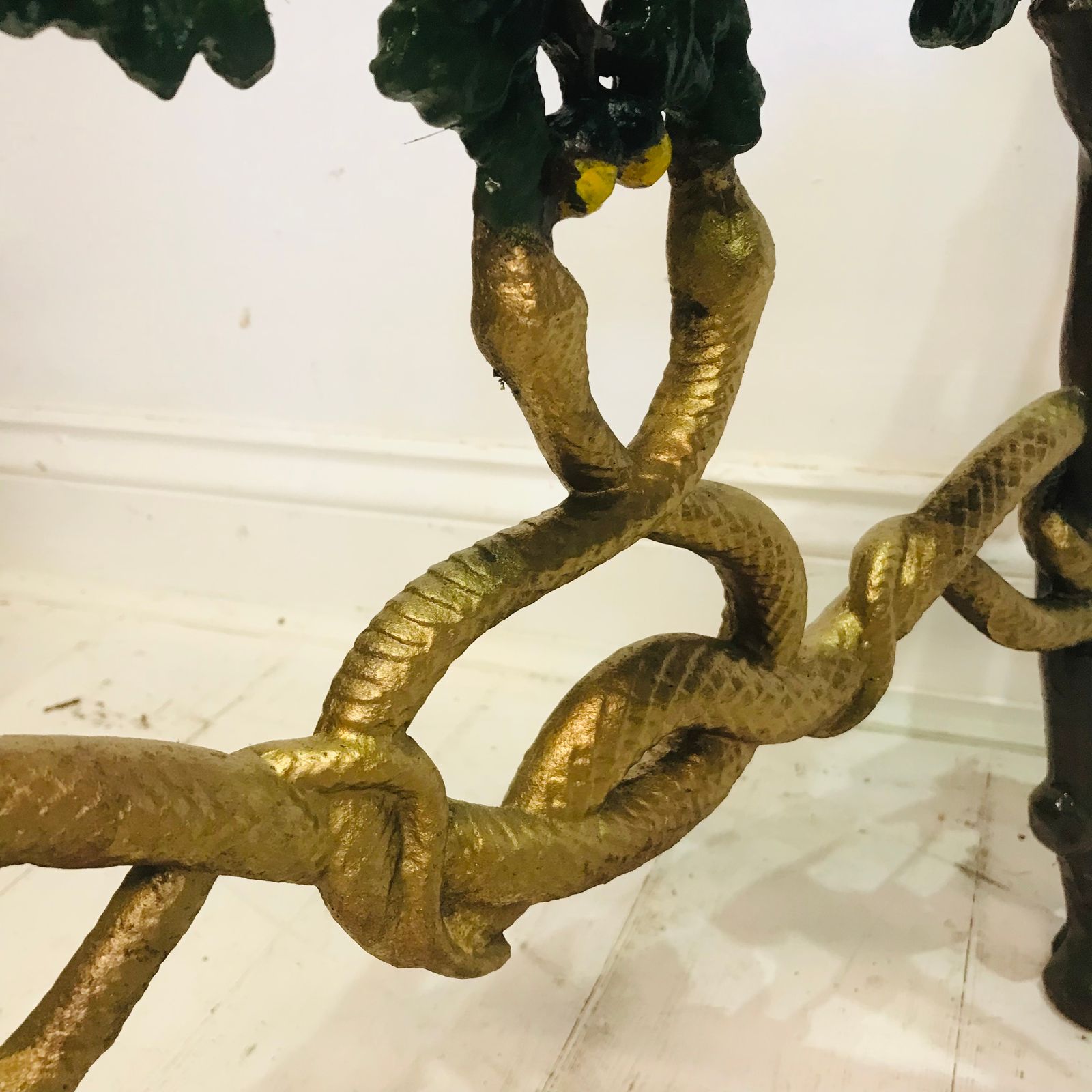 Victorian Cast Iron Serpent And Twig Pattern Garden Seat Or Bench, Circa 1860 photo vinterior