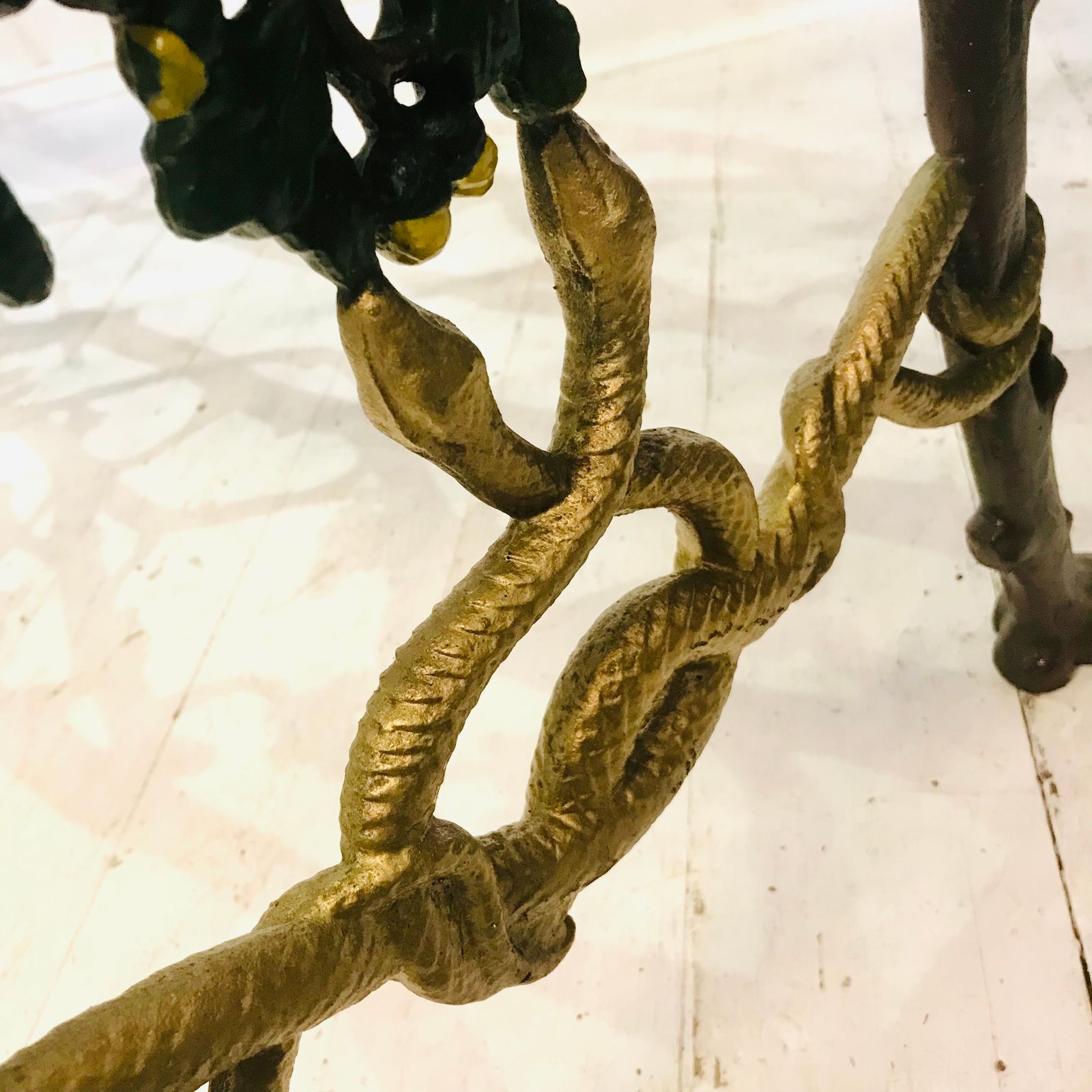 photo for sale Victorian Cast Iron Serpent And Twig Pattern Garden Seat Or Bench, Circa 1860